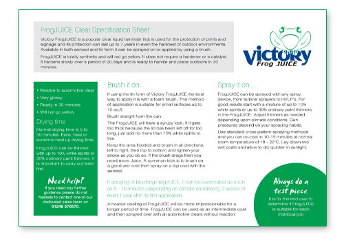 frogjuice instruction leaflet