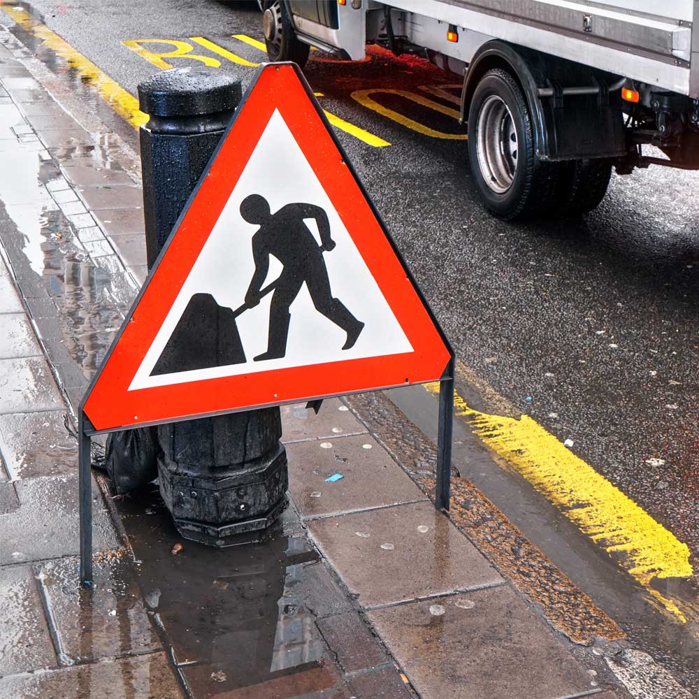 black vinyl for temporary road sign