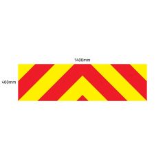 Chevron Board in Avery V8000 Red & Orafol 7510 Fluo Yellow - 1400 x 400mm