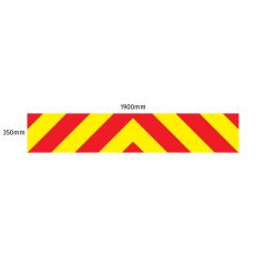 Chevron Board in Avery V8000 Red & Orafol 7510 Fluo Yellow - 1900 x 350mm