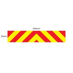 Chevron Board in Nikkalite Crystal Grade Red & HI-SCAL Fluo Yellow - 2000 x 395mm