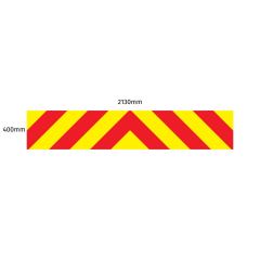 Chevron Board in Avery V8000 Red & Orafol 7510 Fluo Yellow - 2130 x 400mm