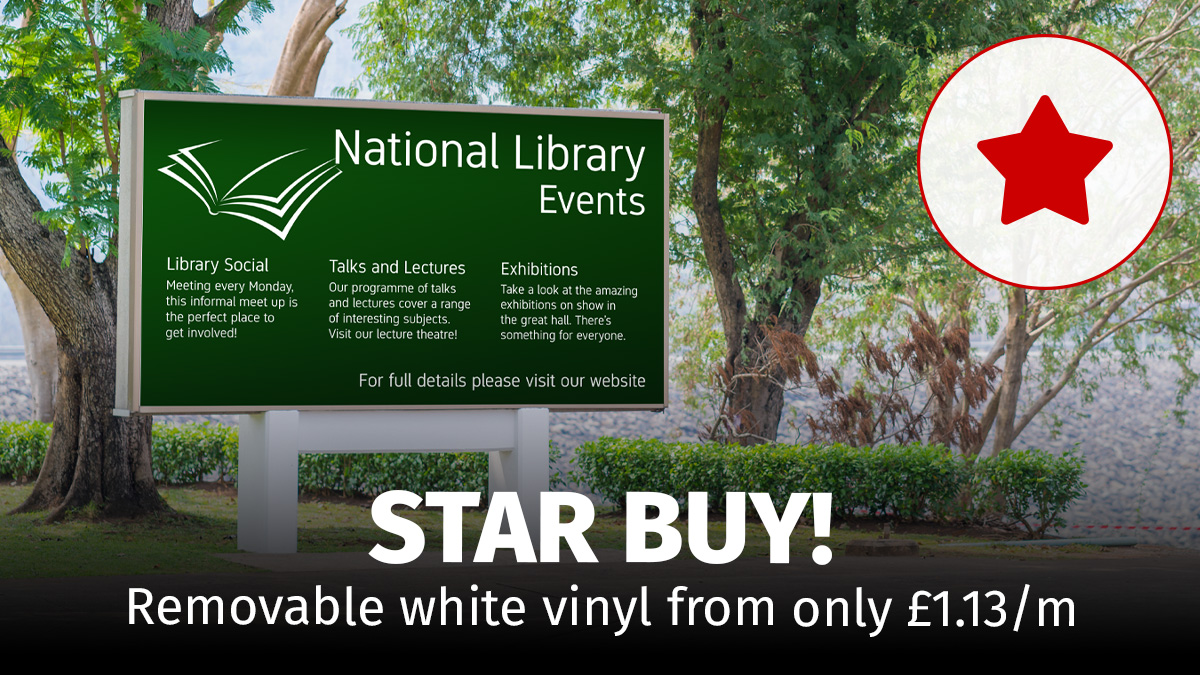 Removable white vinyl - from £1.13/m