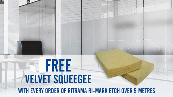 Free velvet squeegee with Ritrama RI-Mark etch film