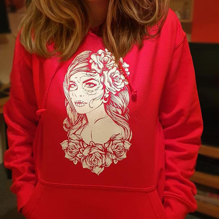 glitter garment film hoodie