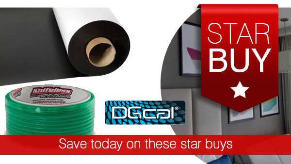 Knifeless tape for vehicle livery, magnetic rubber and digital vinyl on offer this month