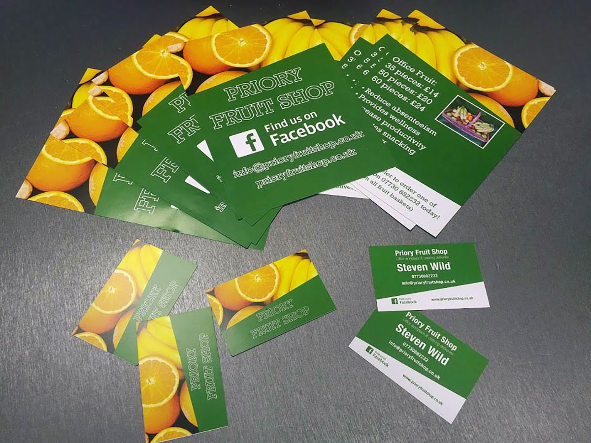 Printed leaflets and business cards 